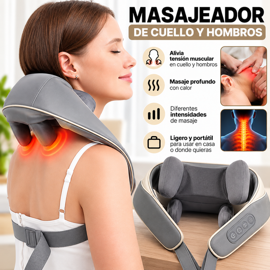 Masajeador 6D para Cuello y Hombros Max Pro