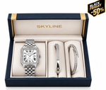 SKYLINE IMPERIAL™ | Set de Reloj y Pulseras En Acero Inoxidable