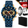 Reloj Cronógrafo Montre 360 -Acero Inoxidable más pulsera y billetera de obsequio